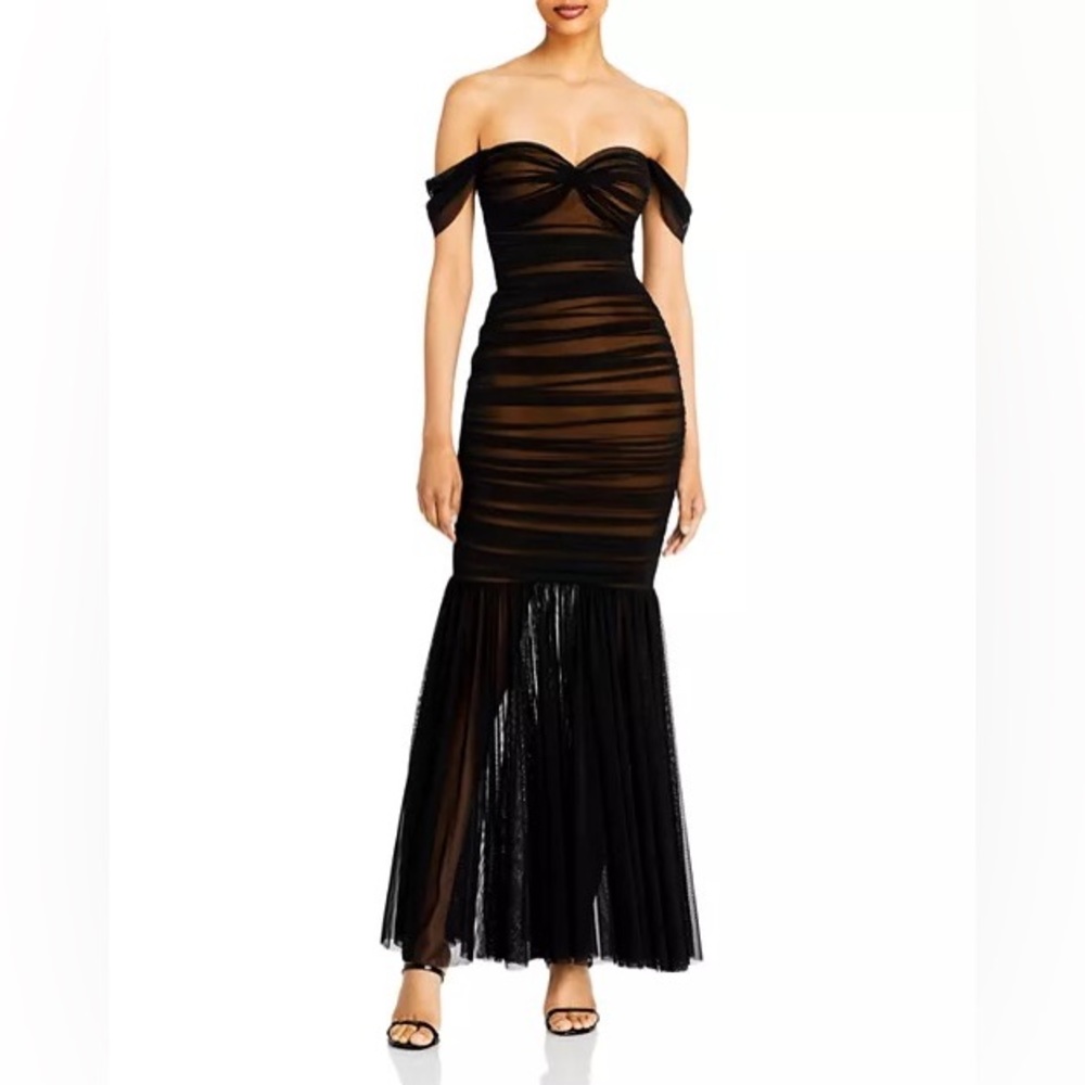 Norma Kamali Walter Fishtail Gown Black Revolve